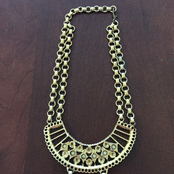 Vintage Goldette-style 1960s necklace white stones - Picture 11 of 16